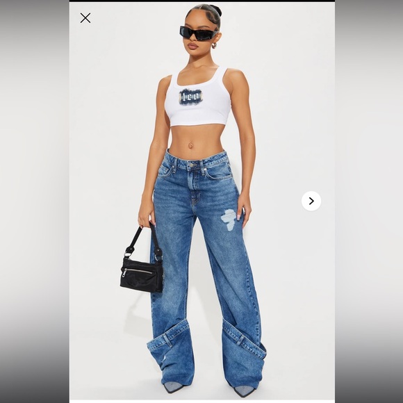 Fashion Nova Denim - Fashion Nova Blue Straight Leg Jeans